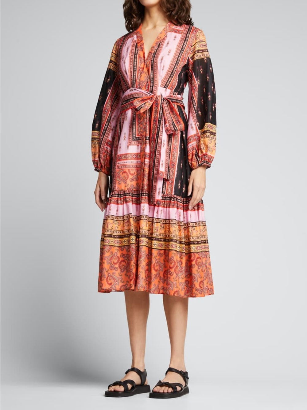 Kobi Halperin Diana Paisley Midi Dress Sz S